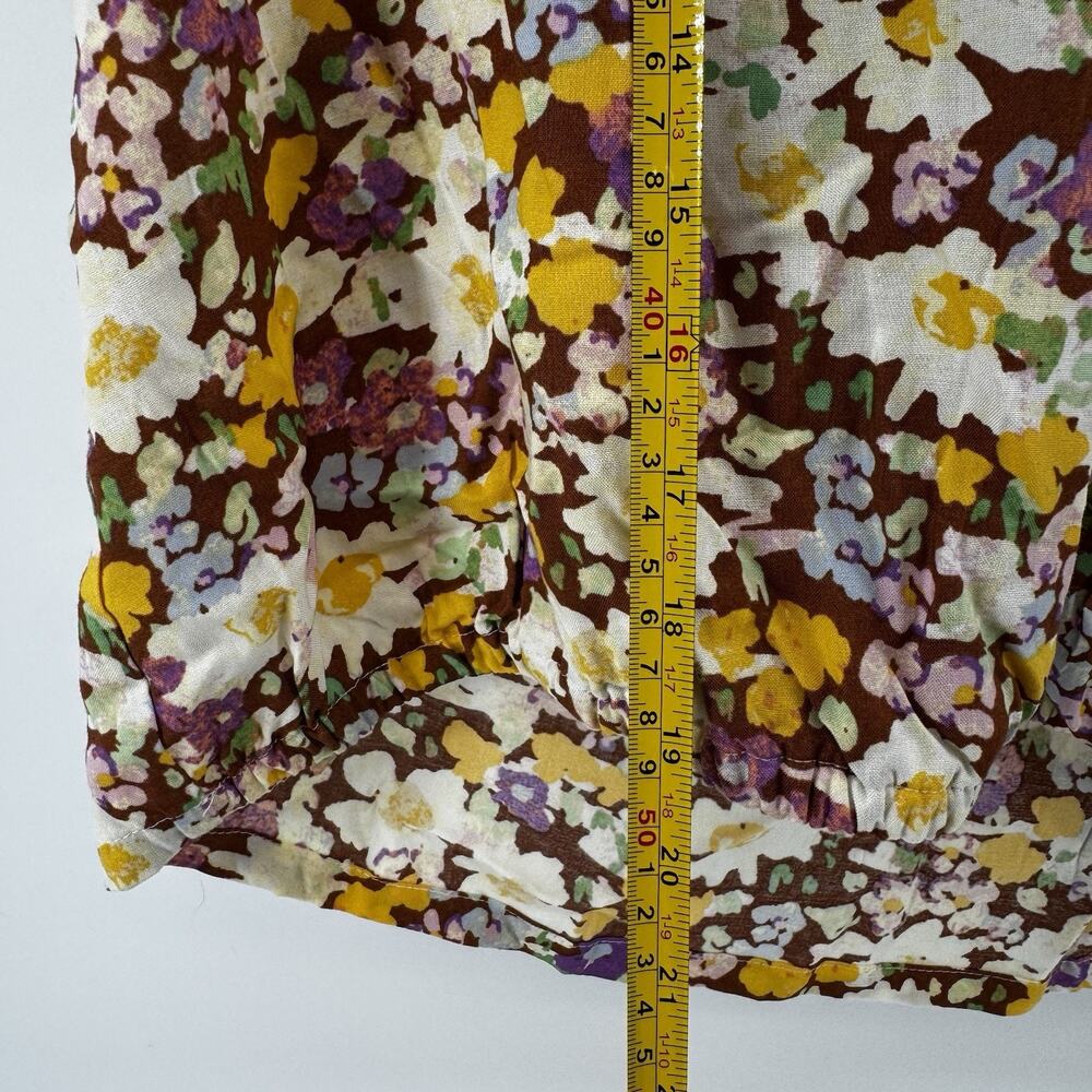 Sanctuary Faux Wrap Blouse Floral Small Ruffled Sleeves V Neck NWT Size Small - Picture 10 of 11